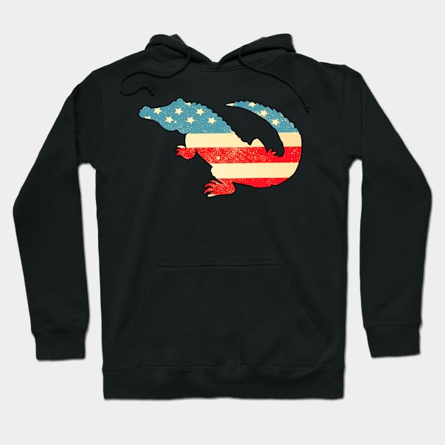 American Flag Crocodile Hoodie by finchandrewf